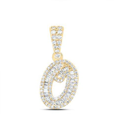 10K Diamond Mini 2-Tone Initial Pendants