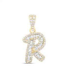 10K Diamond Mini 2-Tone Initial Pendants