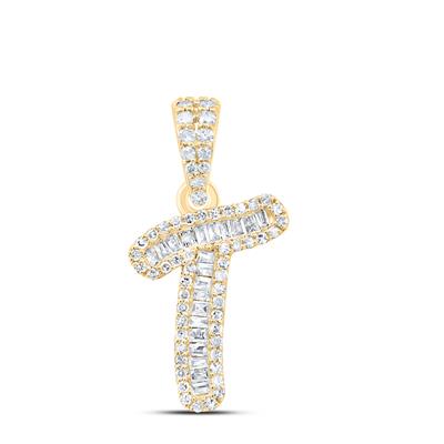10K Diamond Mini 2-Tone Initial Pendants