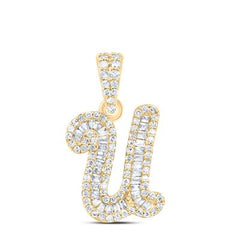 10K Diamond Mini 2-Tone Initial Pendants