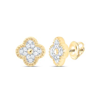 14K Diamond Clover Earrings