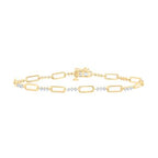 10K Diamond Paperclip Bracelet
