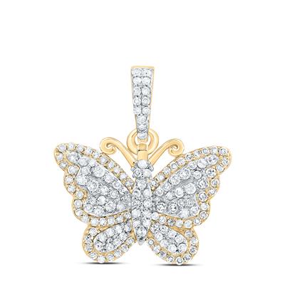 14K Diamond Butterfly Pendant