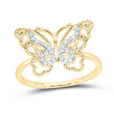 10K Diamond Butterfly Ring