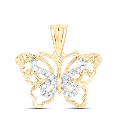 10K Diamond Butterfly Pendant