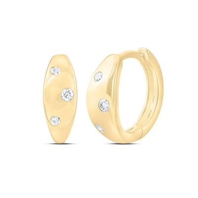 10K Diamond Hoop Earrings