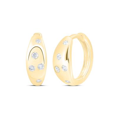 10K Diamond Hoop Earrings
