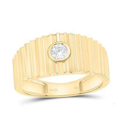 14K Diamond Bezel Set Ring