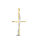 10K Diamond Twist Cross Pendant