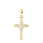 10K Diamond Mini Cross Pendant