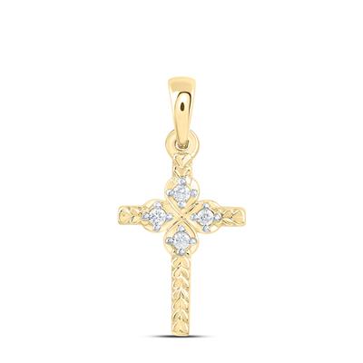 10K Diamond Mini Cross Pendant
