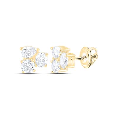 14K Diamond Fancy Shape Earrings
