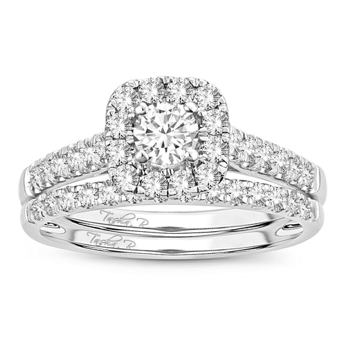 10K 1.00ct Round Lab Diamond Bridal Set