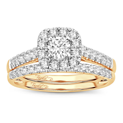 10K 1.00ct Round Lab Diamond Bridal Set