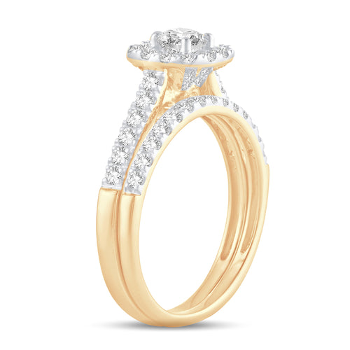 10K 1.00ct Round Lab Diamond Bridal Set