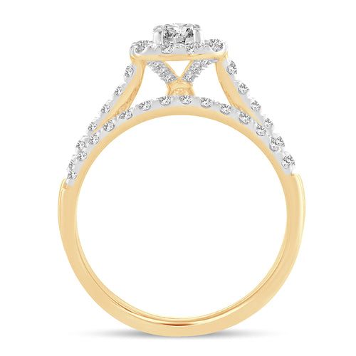 10K 1.00ct Round Lab Diamond Bridal Set