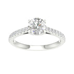 White gold ring with round shaped center stone