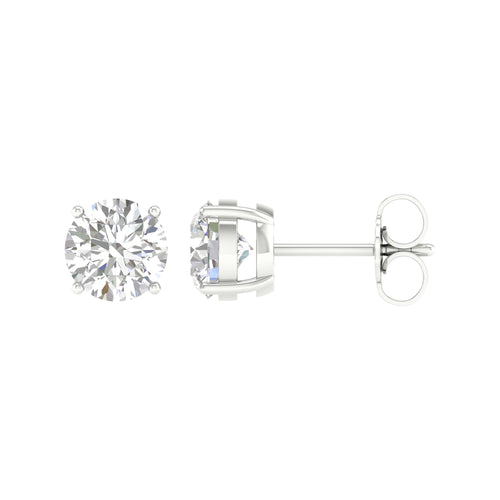 14K Round Lab Diamond Solitaire Earrings