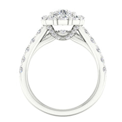 14K 3.00ct Pear Lab Diamond Bridal Set