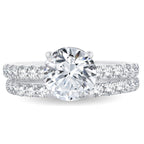 14K 3.00ct Round Lab Diamond Bridal Set