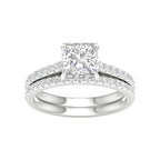 14K 2.50ct Princess Lab Diamond Bridal Set