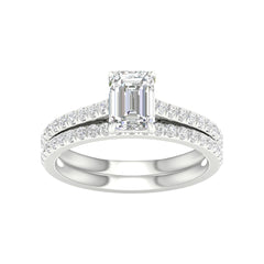 14K 1.50ct Princess Lab Diamond Bridal Set