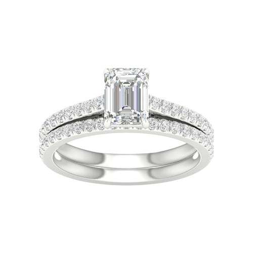 14K 1.50ct Princess Lab Diamond Bridal Set