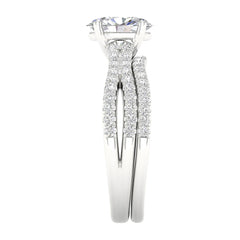 14K 1.40ct Oval Lab Diamond Bridal Set