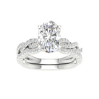 14K 2.40ct Oval Lab Diamond Bridal Set
