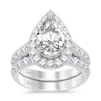 14K 5.35ct Pear Lab Diamond Bridal Ring