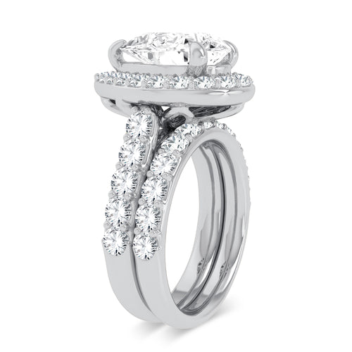 14K 5.35ct Pear Lab Diamond Bridal Ring