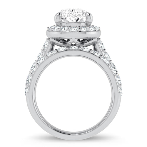 14K 5.35ct Pear Lab Diamond Bridal Ring