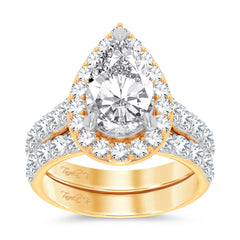 14K 5.35ct Pear Lab Diamond Bridal Ring