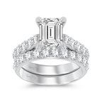 14K 5.00ct Emerald Lab Diamond Bridal Set