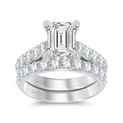 14K 5.00ct Emerald Lab Diamond Bridal Set