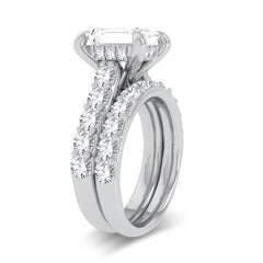 14K 5.00ct Emerald Lab Diamond Bridal Set