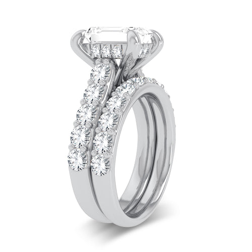 14K 5.00ct Emerald Lab Diamond Bridal Set