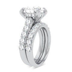 14K 5.00ct Oval Lab Diamond Bridal Set