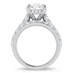 14K 5.00ct Oval Lab Diamond Bridal Set
