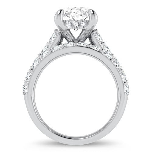 14K 5.00ct Oval Lab Diamond Bridal Set