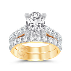 14K 5.00ct Oval Lab Diamond Bridal Set