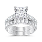 14K 5.00ct Princess Lab Diamond Bridal Set