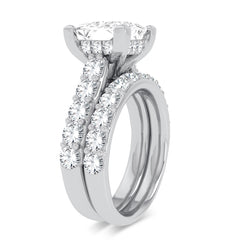 14K 5.00ct Princess Lab Diamond Bridal Set