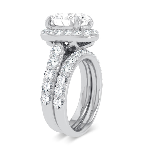 14K 5.35ct Oval Lab Diamond Bridal Ring