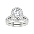 14K 3.75ct Oval Lab Diamond Bridal Set