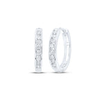 10K Channel Set Diamond Hoop Earrings
