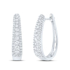 10K Oblong Diamond Hoop