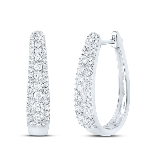 10K Oblong Diamond Hoop
