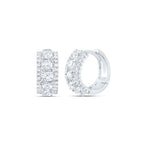 14K 3-Row Diamond Huggies