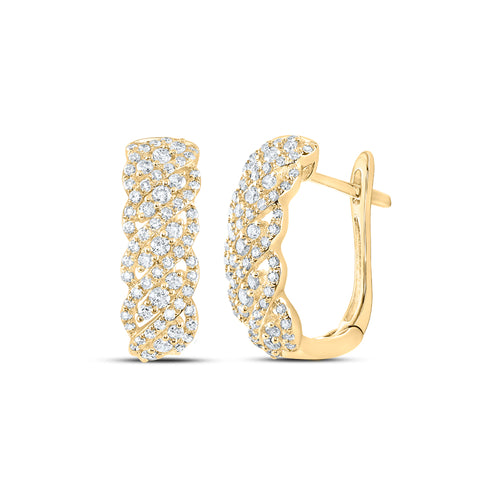 14K Diamond Cascading Hoop Earrings